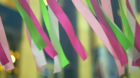 Colorful ribbons move with soft motion 動画素材 341462144