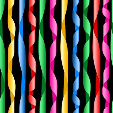 Colorful ribbons in a seamless pattern Stock Illustration