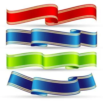 Colorful ribbons set Stock Illustration