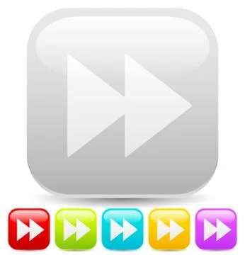 Colorful right arrows, forward, fast forward buttons, icons. vector graphic Stock Illustration