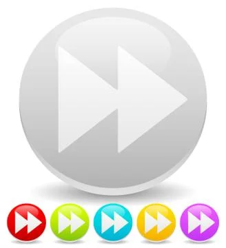 Colorful right arrows, forward, fast forward buttons, icons. vector graphic Stock Illustration