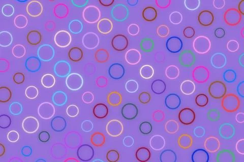 Colorful ring and square pattern on purple background Stock Photos