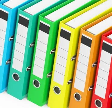 The colorful ring binders Stock Illustration
