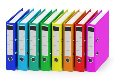 The colorful ring binders Stock Illustration