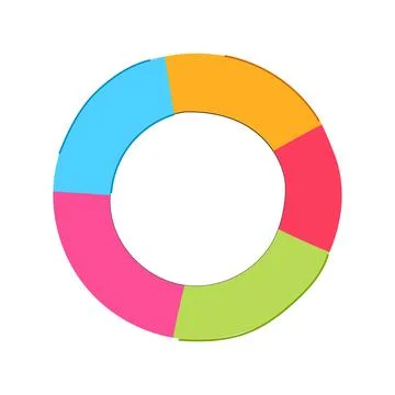Colorful ring chart illustrating data analysis and business statistics Stock Illustration