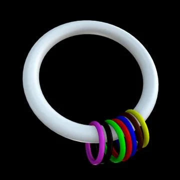 Colorful ring collection, abstract patterns Foto stock