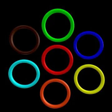 Colorful ring collection, abstract patterns Stock Photos