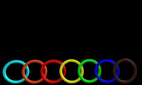 Colorful ring collection, abstract patterns Foto stock