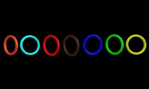 Colorful ring collection, abstract patterns Stock Photos