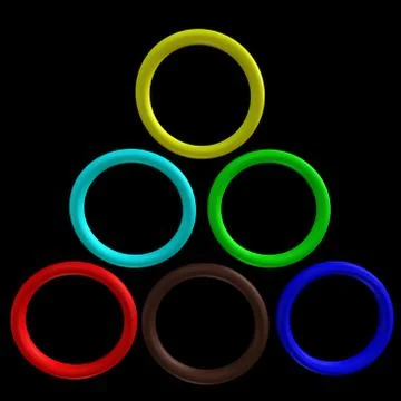Colorful ring collection, abstract patterns Foto stock