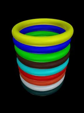 Colorful ring collection, abstract patterns Foto stock