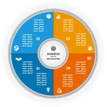 Colorful Ring for cyclic process on four positions Stock Illustration
