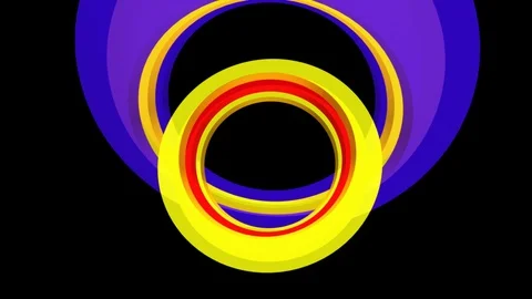 Colorful ring orbits Stock Footage 97150777