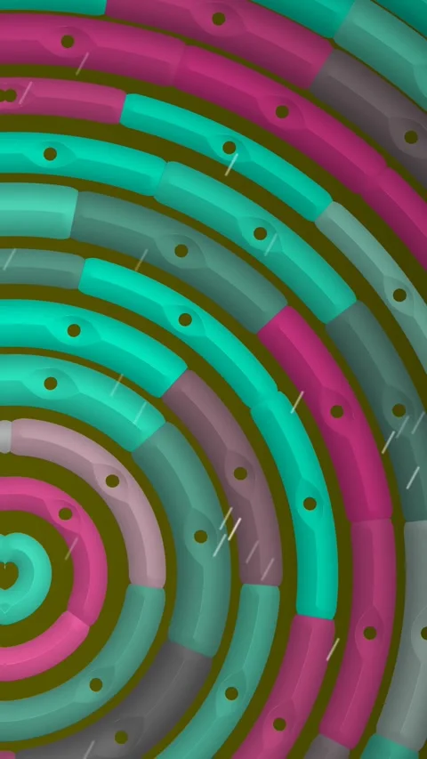 Colorful Ring Segment Loop Mechanical Circular Abstract Motion Background Stock Footage 345649016