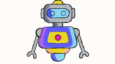 Colorful Robot Artificial Intelligence Technology Animation Stock Footage 341863549