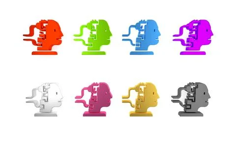 Colorful Robot connected for maintenance icon isolated on white background... Illustrazione stock