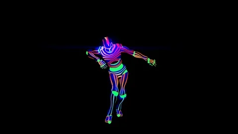 Colorful Robot Dancing Monkey Jump Looping Video Vídeos de archivo 116722744