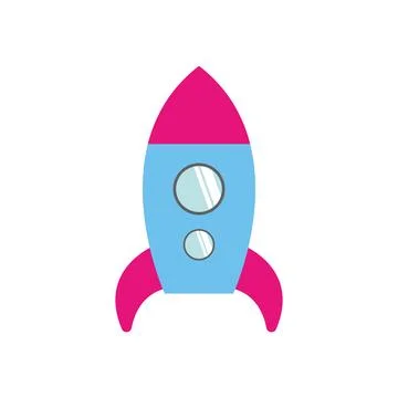 Colorful rocket ship. Vector Stock Illustration
