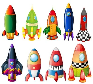 Colorful rockets 스톡 일러스트