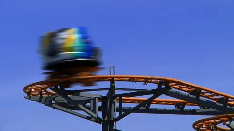 A colorful roller coaster Stock Footage 22665701