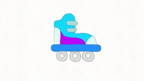 Colorful Roller Skates Animation Stock Footage 335474988