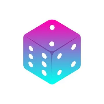 Colorful Rolling Dice Cube Vector Illustration Stock Illustration