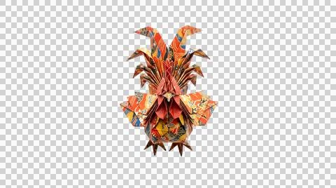Colorful rooster made of floral patterns and mosaic art Stock Illustration