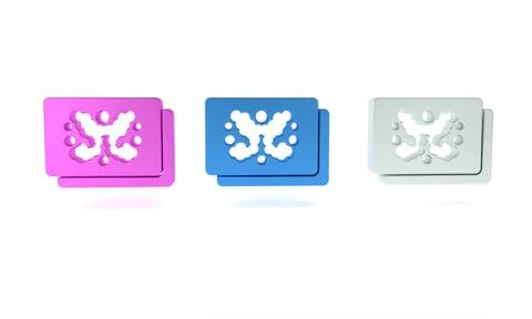 Colorful Rorschach test icon isolated on white background. Psycho diagnosti.. 库存插图