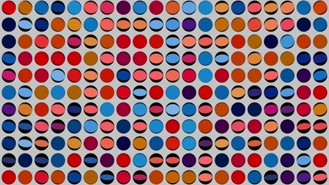 Colorful Rotating Circular Discs Grid Pattern Motion Background Animation. 4K Stock Footage 346907045