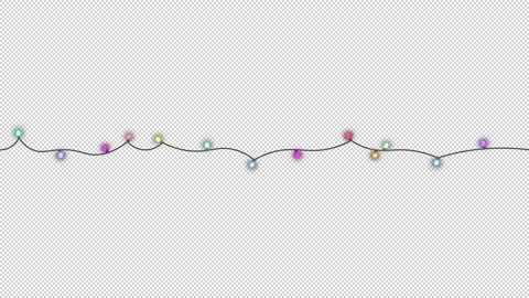 Colorful Rotating Led String Light On Thin Wire Loop Transparent Stock Footage 317878779