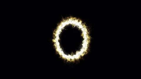 Colorful Rotating Particle Ring - Loop Golden White Stock Footage 84776528