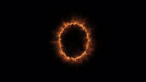 Colorful Rotating Particle Ring - Loop Fiery Red Video stock 84777158