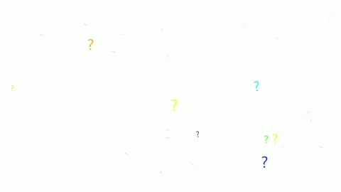 Colorful Rotating Rainbow Question Marks with Exclamation Marks on White Bac Stock Footage 309149573