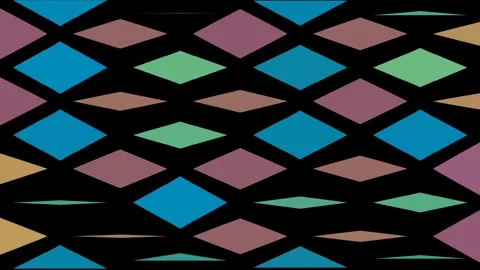 Colorful Rotating Rhombus Shape Background Stock Footage 296545786