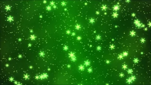 Colorful Rotating Snowflakes Falling Down - Loop Green Stock Footage 75467674