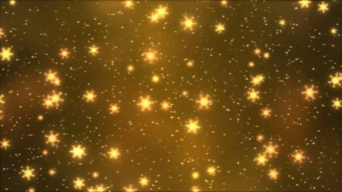 Colorful Rotating Snowflakes Falling Down - Loop Golden Stock Footage 75468488