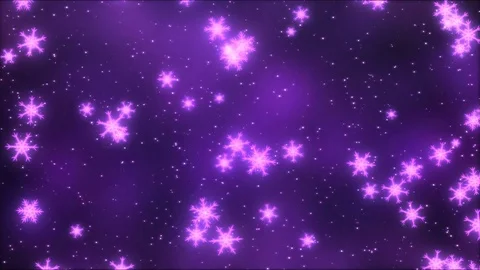 Colorful Rotating Snowflakes Falling Down - Loop Purple Stock Footage 75469085
