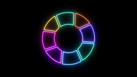 COLORFUL ROTATING WHEEL RENDER 1 스톡 동영상 242246787