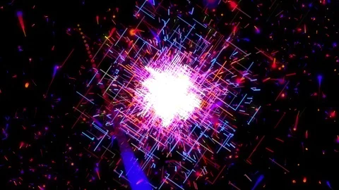 Colorful rotation networking particle background Stock Footage 89557445