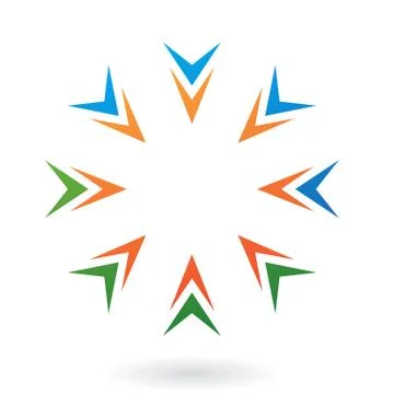 Colorful Round Abstract Icon Stock Illustration