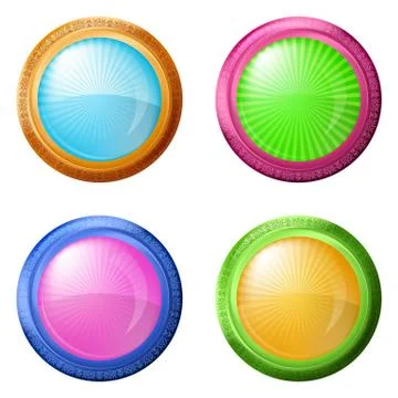 Colorful round buttons, set Illustrazione stock