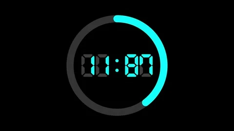 Colorful Round Circle Digital countdown timer from 0 second to 30 seconds Stock Footage 318960362
