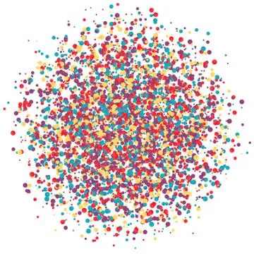 Colorful round confetti splash. Vector illustration isolated on white backgro Stock Illustration
