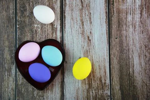 Colorful round festive easter eggs Stock Photos