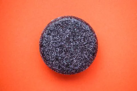 Colorful round solid shampoo bars, zero waste Stock Photos