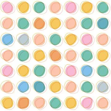 Colorful round spots, random colored circles abstract pattern Stock Illustration