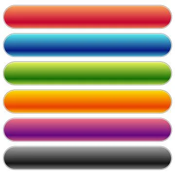 Colorful, rounded banner, button backgrounds with blank space for your text Stock Illustration