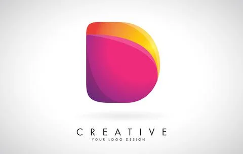 Colorful rounded Letter D Creative Logo Design. Friendly Corporate Entertainm Stock Illustration