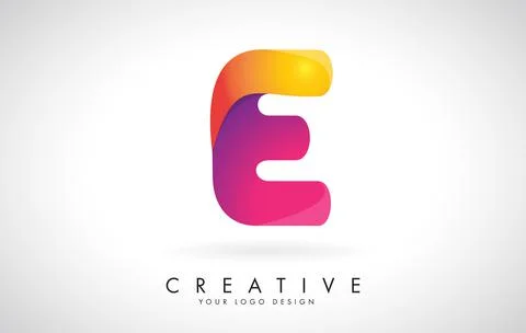 Colorful rounded Letter E Creative Logo Design. Friendly Corporate Entertainm 库存插图