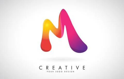 Colorful rounded Letter M Creative Logo Design. Friendly Corporate Entertainm Stock Illustration